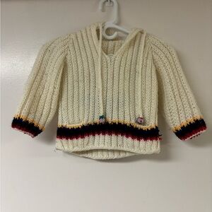 Hand knit white sweater 4T